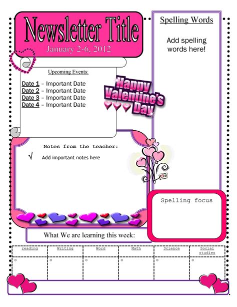 classroom newsletter templates free download